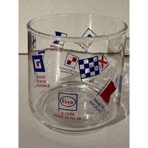 Vintage ESSO Nautical‎ Signal Flag Rocks Glass "A Good Name to Tie To" 1960s EC